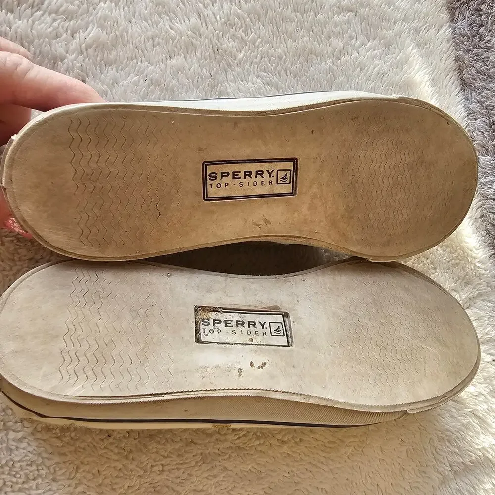 Sperry Top Sider Women's Seashells Bahama 2-Eye Lace Up Boat‎ Shoe Size 6M Beige